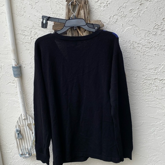 Cynthia rowley medium/large button down cardigan striped front (purple/blk) - Picture 6 of 6